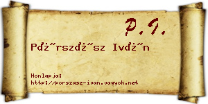 Pórszász Iván névjegykártya